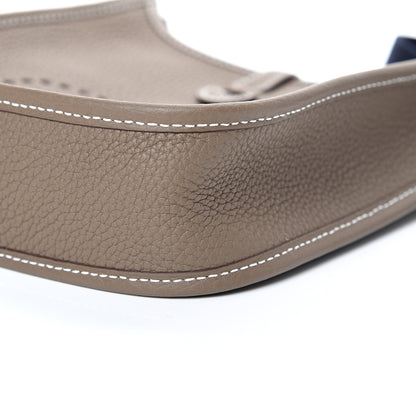Hermes Taurillon Clemence Amazone Evelyne TPM Etoupe Bleu Indigo 9 of 10
