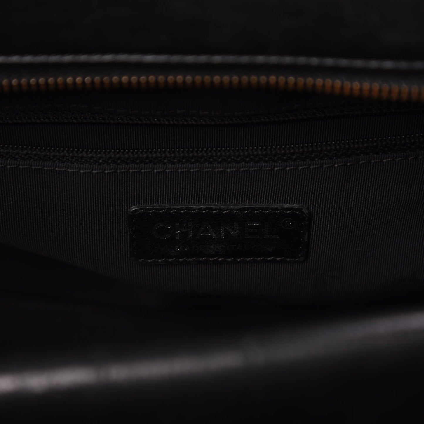 Calfskin Quilted Double Stitch Large Boy Tote Black