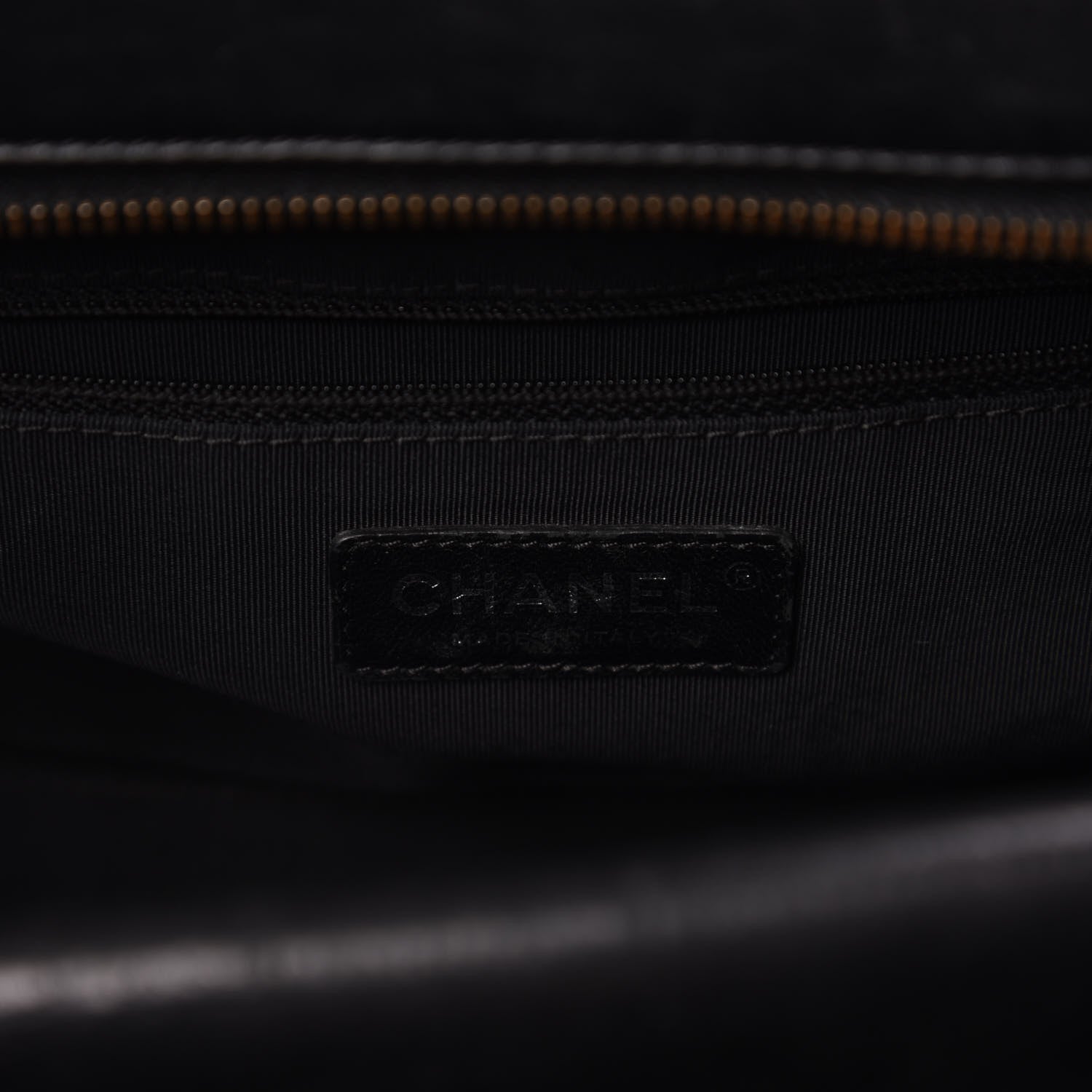 Chanel Calfskin Quilted Double Stitch Large Boy Tote Black 8 of 9