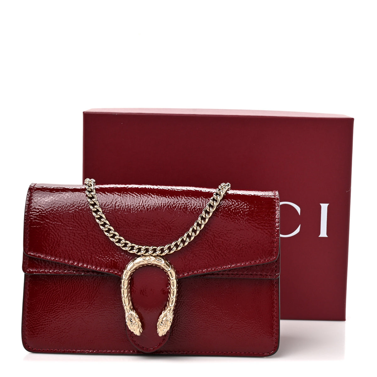 Gucci Crinkled Patent Mini Dionysus Shoulder Bag Rosso Ancora Red 13 of 13