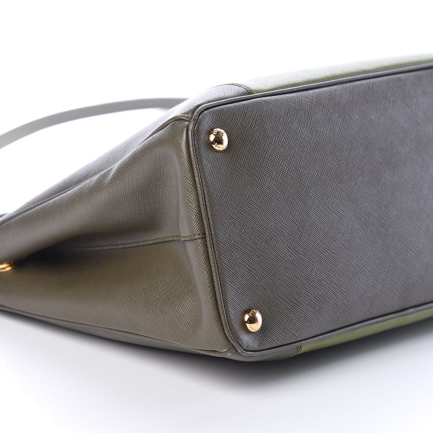 Saffiano Lux Colorblock Medium Galleria Double Zip Tote Edera Militare