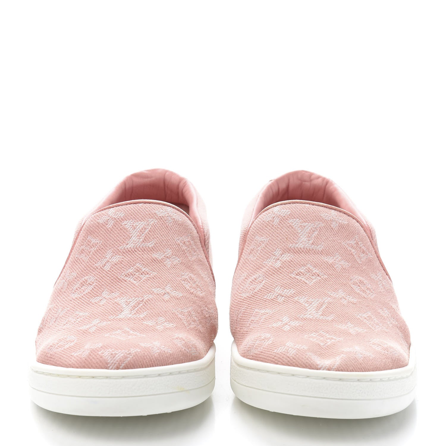 Louis Vuitton Monogram Denim Trocadero Slip On Sneakers 35 Pink 2 of 10