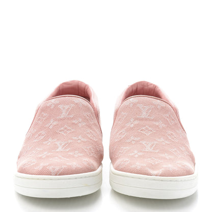 Louis Vuitton Monogram Denim Trocadero Slip On Sneakers 35 Pink 2 of 10