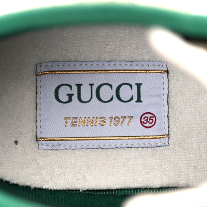 Gucci GG Monogram Web Mens 1977 Tennis High Top Sneakers 35 Beige Ebony Mystic White 7 of 7