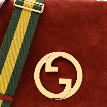 Gucci Suede Talco Roxy Calfskin Web Medium Blondie Shoulder Flap Bag Blondie Red 7 of 10