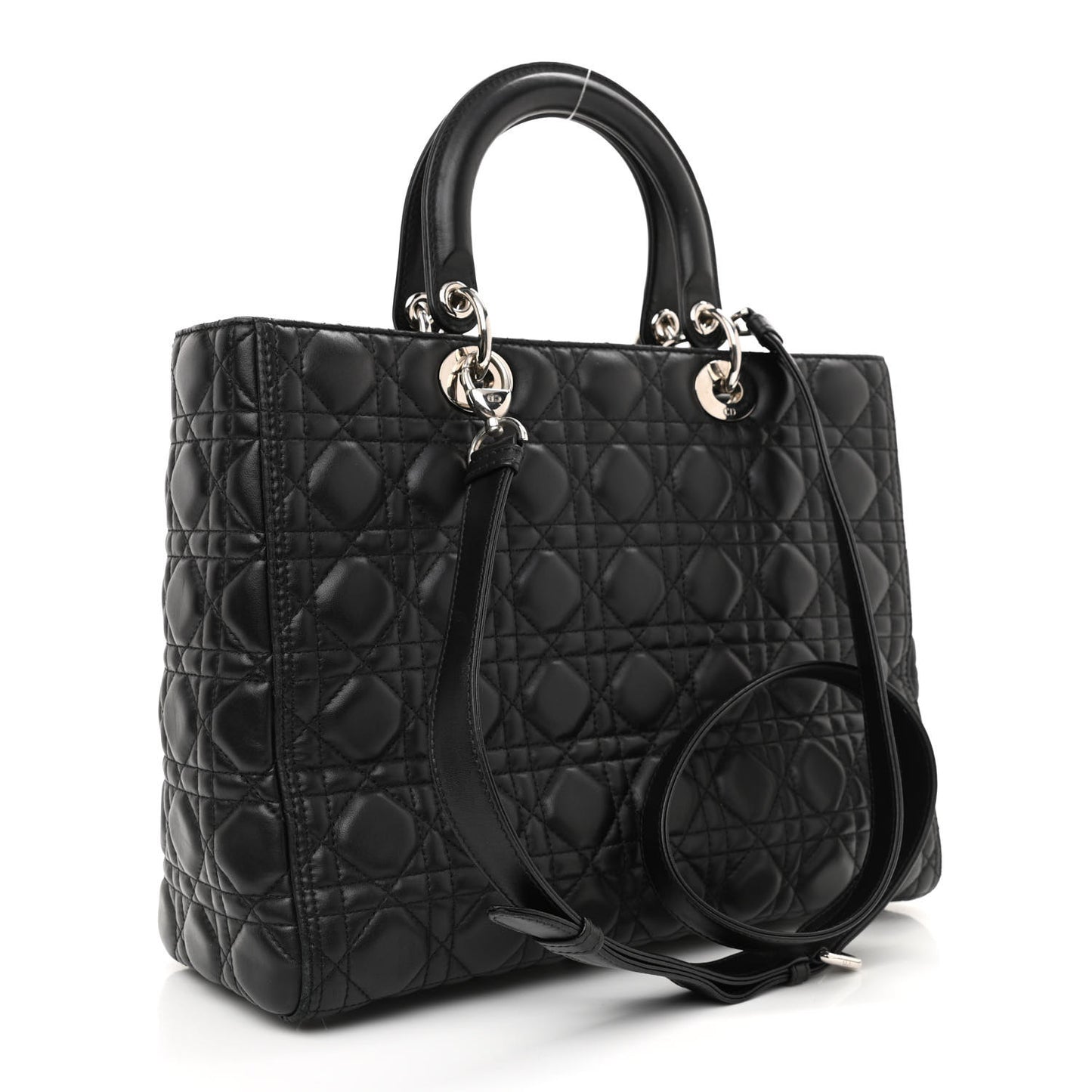Lambskin Cannage Large Lady Dior Black