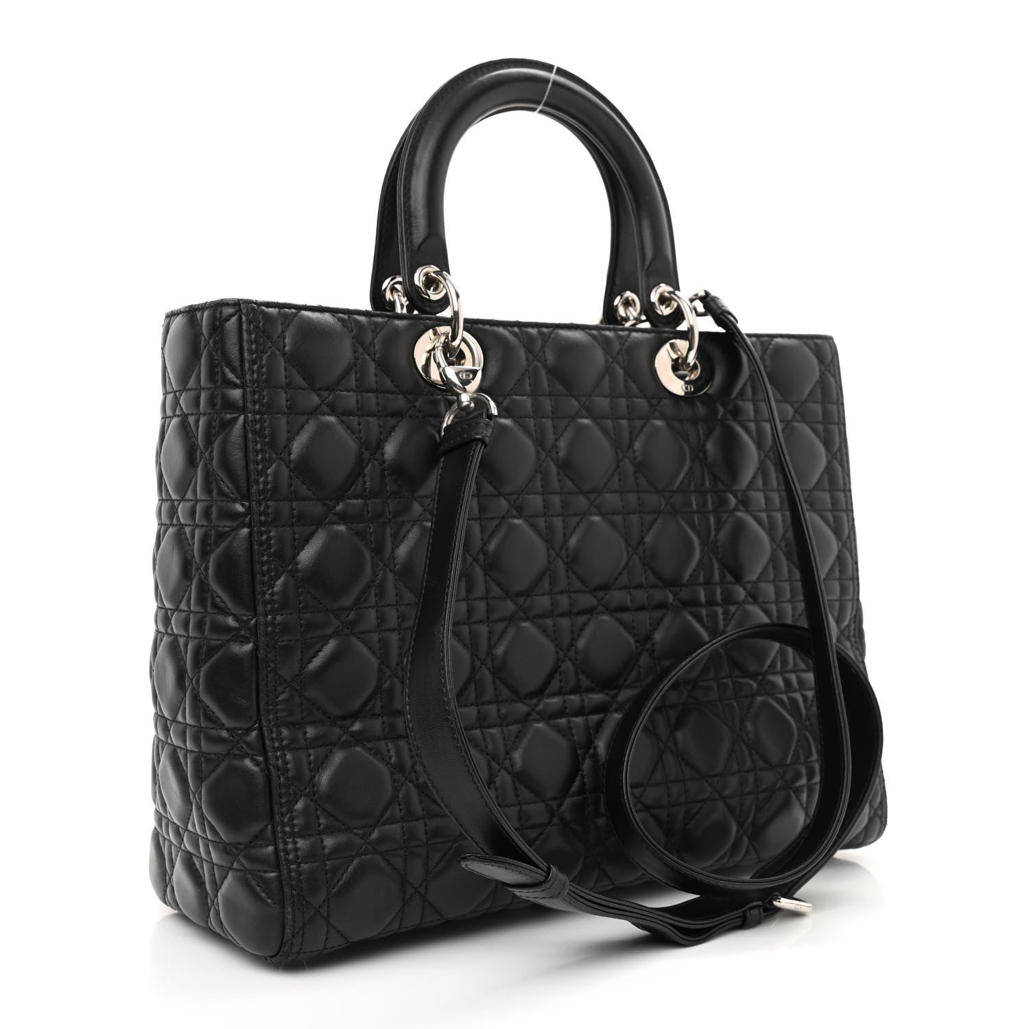 Christian Dior Lambskin Cannage Large Lady Dior Black 3 of 9