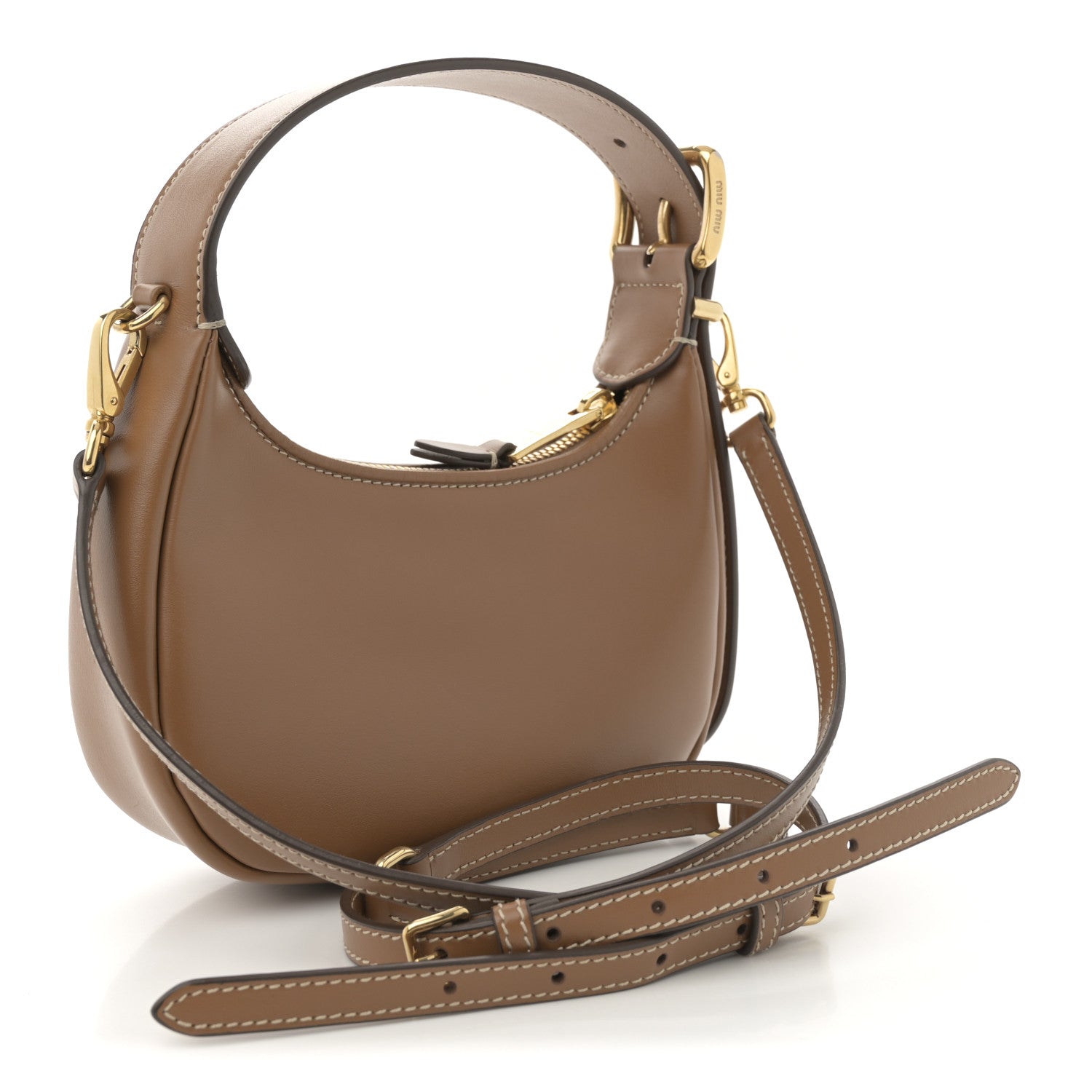 Miu Miu Nappa Mini Wander Hobo Caramel 1762138 – FASHIONPHILE