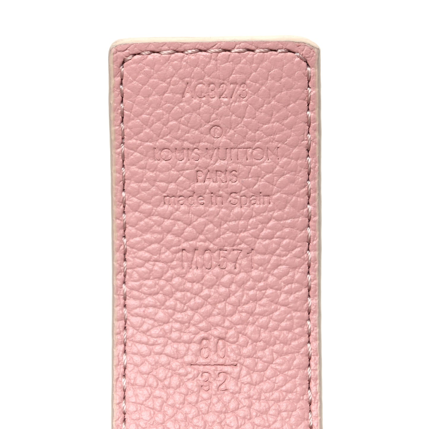 Damier Azur 30mm LV Initiales Reversible Belt 80 32 Pink