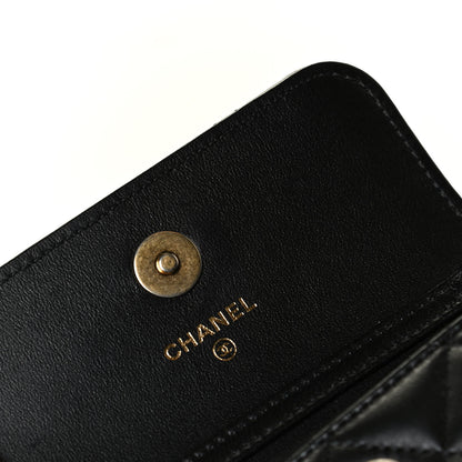 Chanel Lambskin Quilted Pearl Crush Clutch With Chain Black 6 of 7