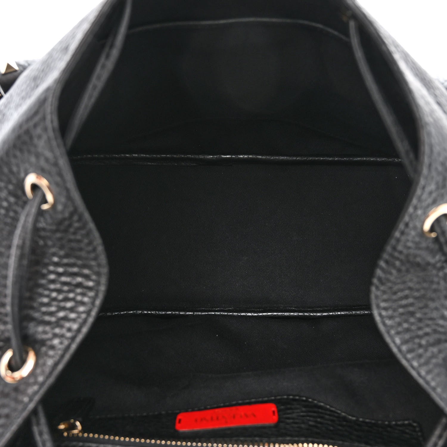 Valentino Garavani Pebbled Calfskin Rockstud Double Pocket Backpack Black 5 of 11