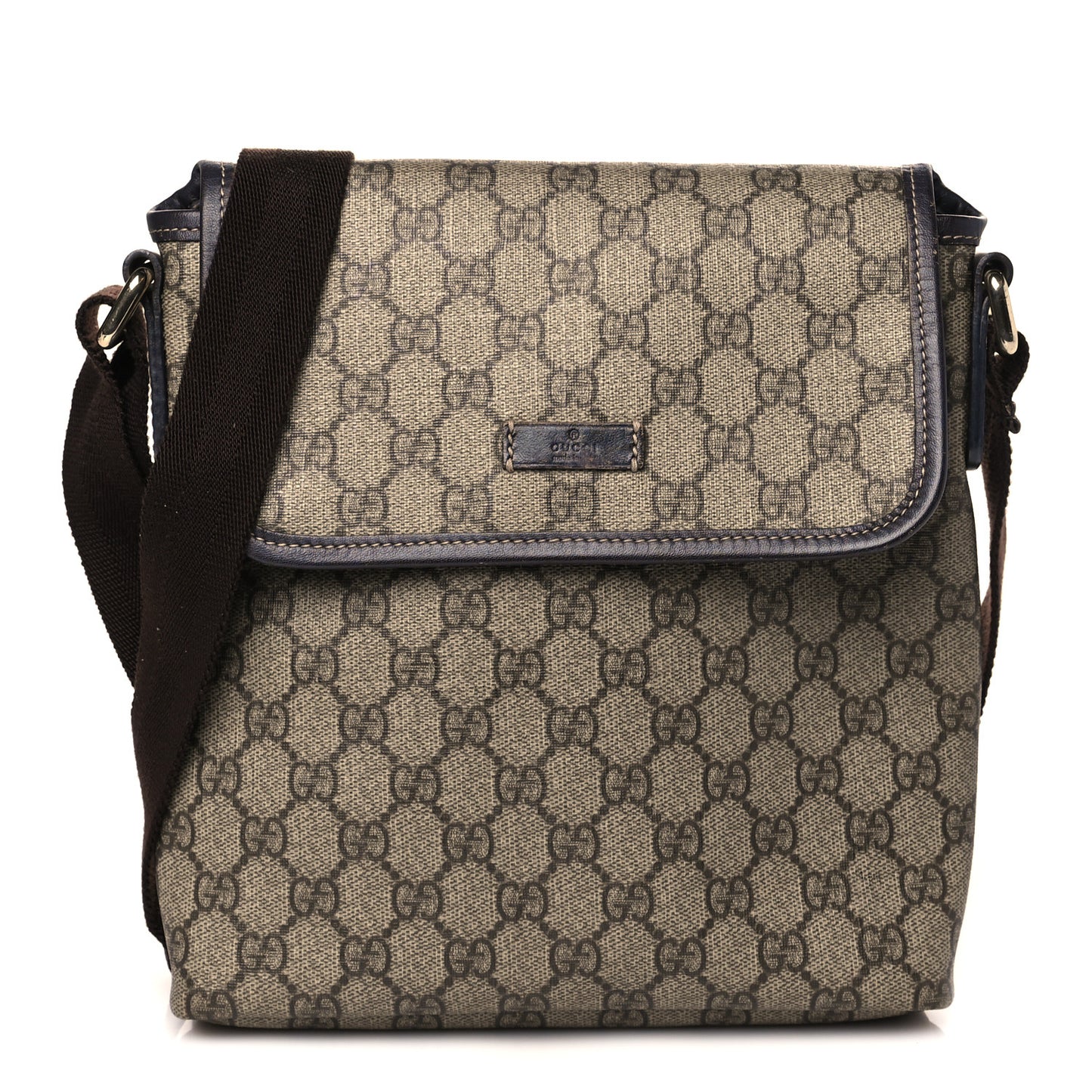 GG Plus Monogram Small Flap Messenger Bag Beige Dark Brown