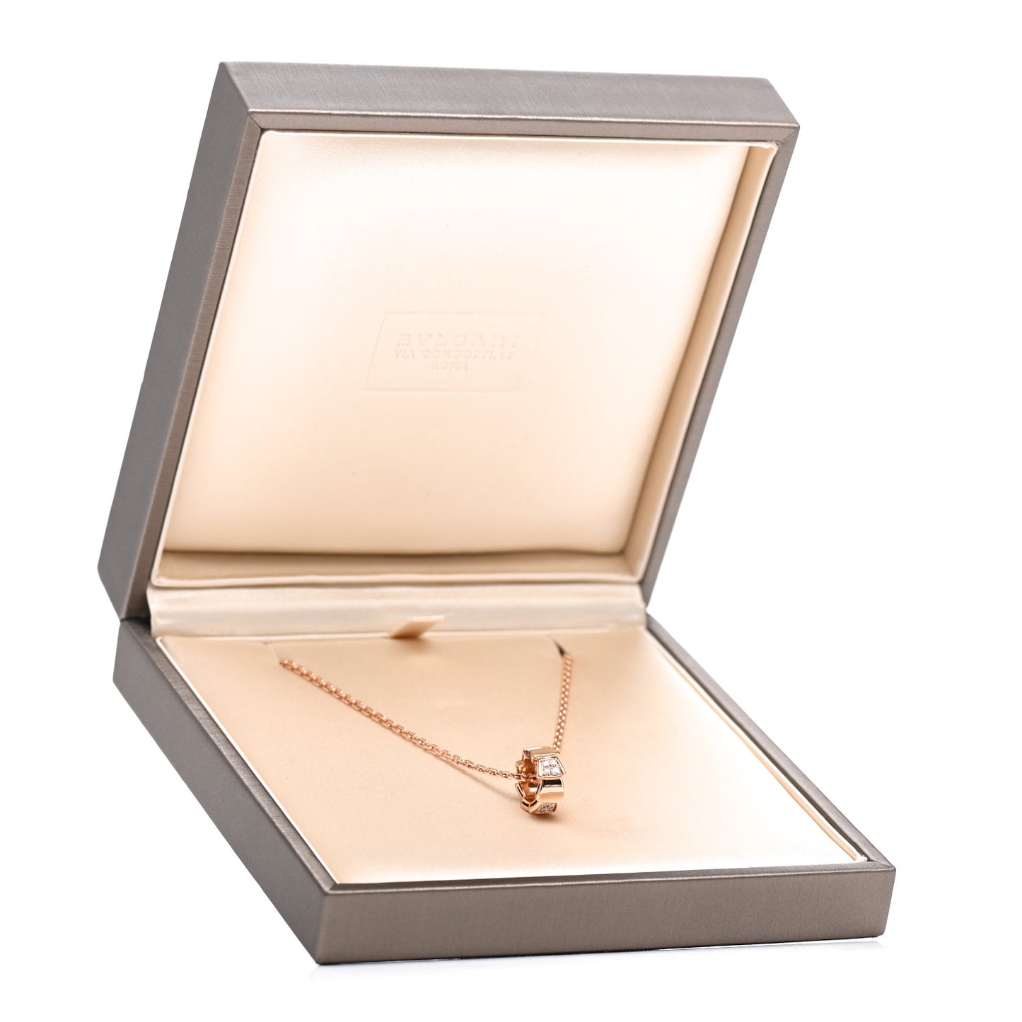 18K Rose Gold Diamond Serpenti Viper Pendant Necklace
