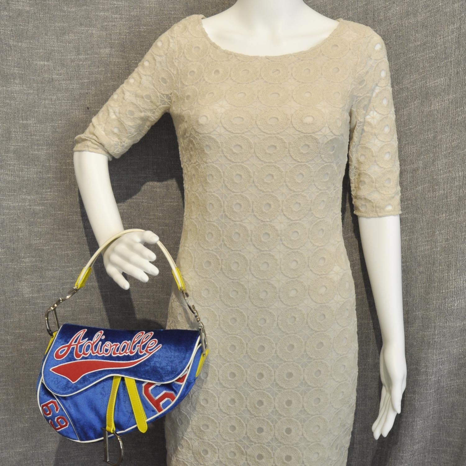 Christian Dior Velour Adiorable 69 Saddle Bag 2 of 9