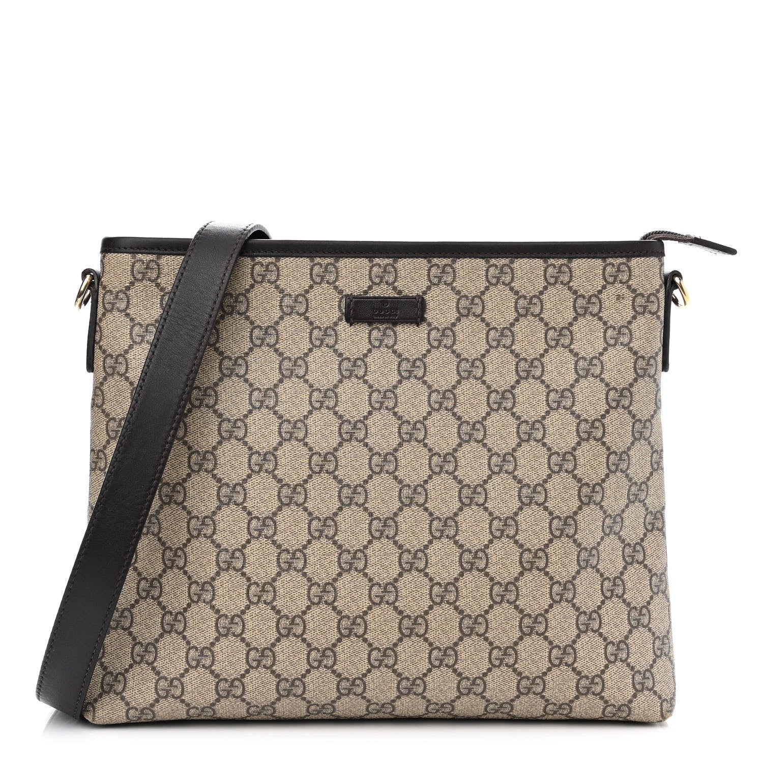 Gucci GG Plus Monogram Medium Flat Messenger Bag Dark Brown 1 of 14