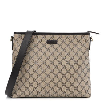 Gucci GG Plus Monogram Medium Flat Messenger Bag Dark Brown 1 of 14