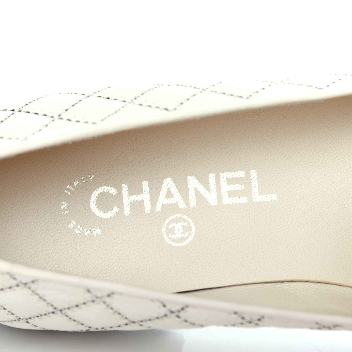 Chanel Calfskin Stitched CC Loafers 39 Ivory 8 of 11