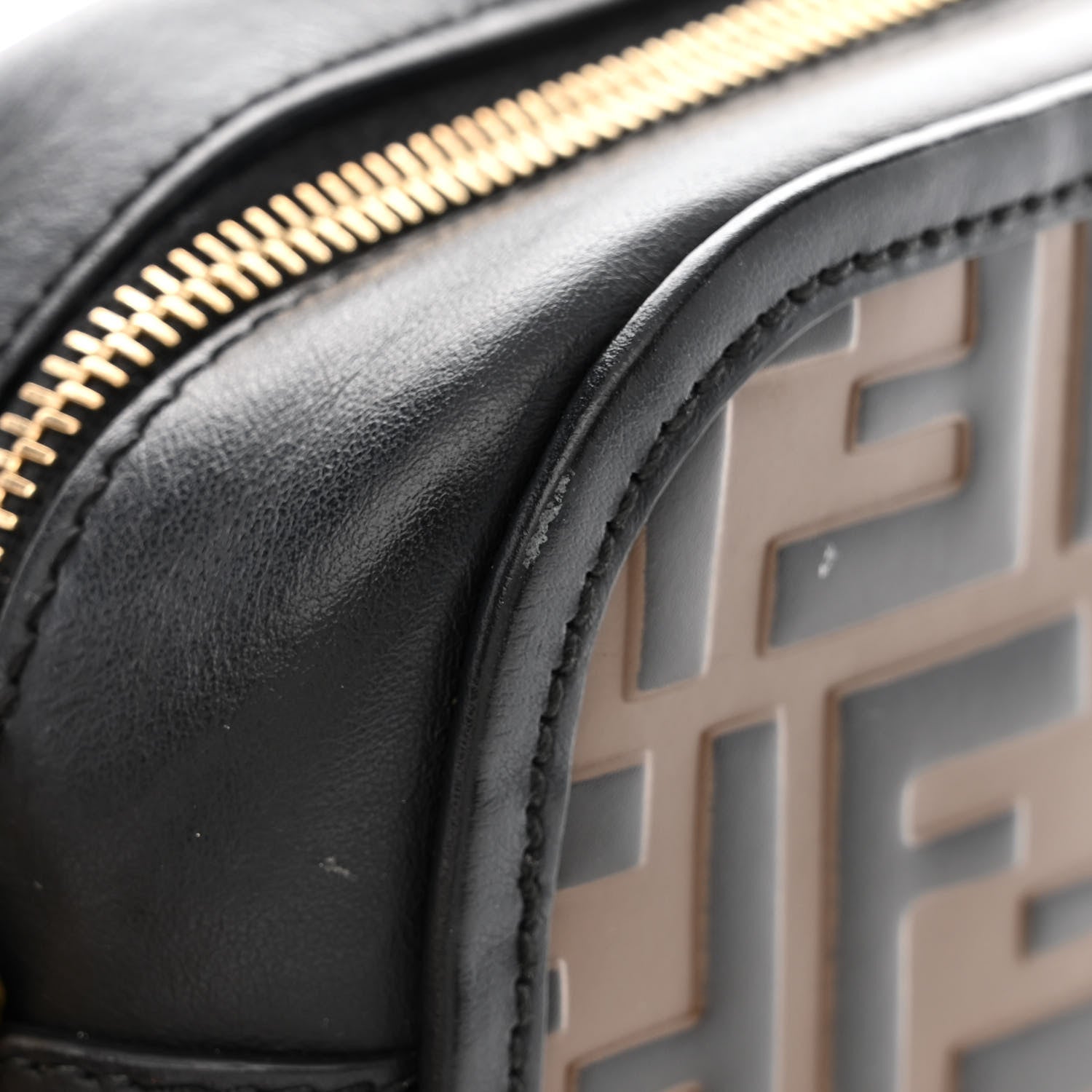 Fendi Vitello Century F is Fendi Bi-Color FF 1974 Embossed Camera Case Maya Black 16 of 17