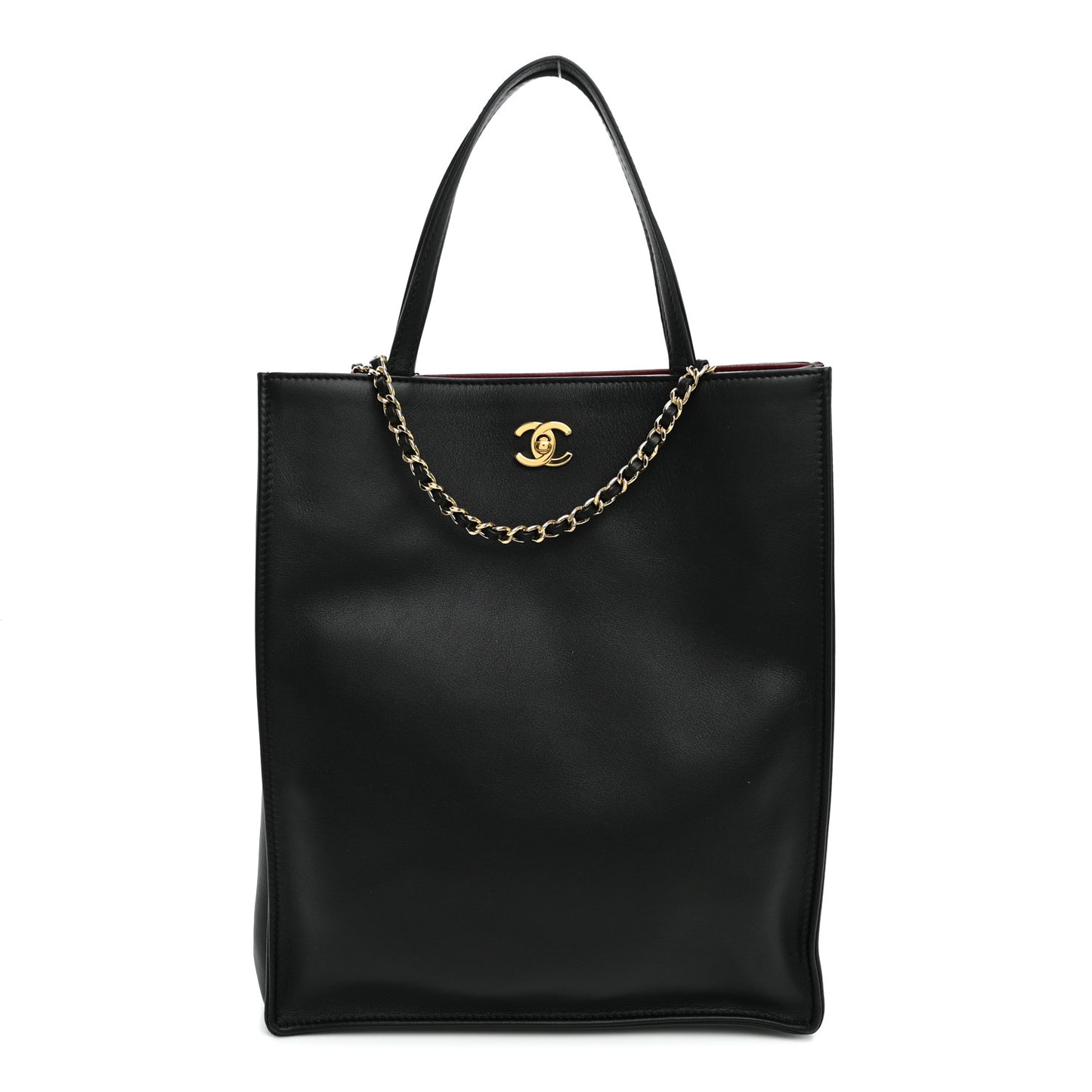 Calfskin Small Shopping Bag Black