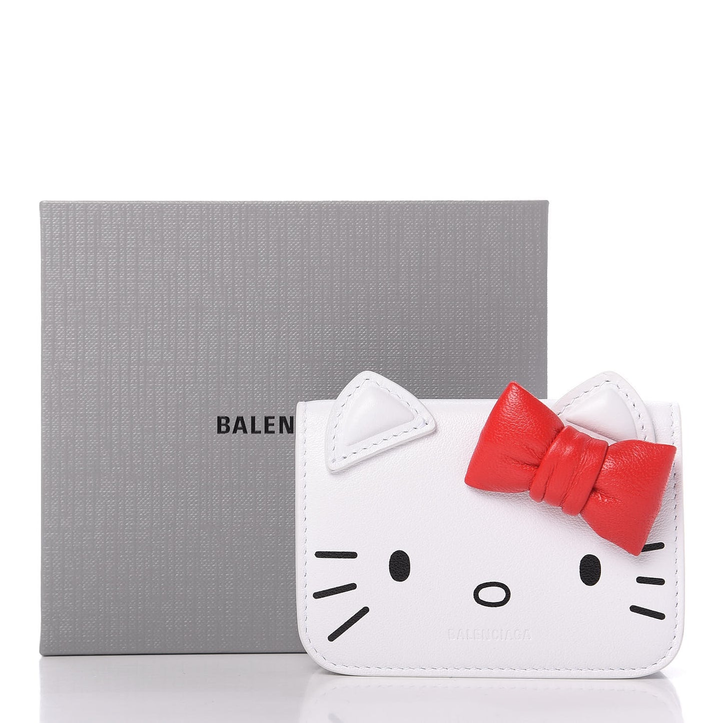 Calfskin Hello Kitty Mini Wallet White