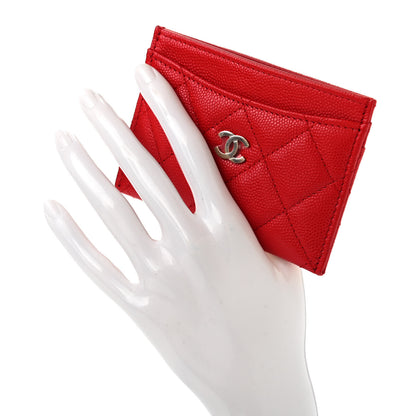 Chanel Caviar Quilted Card Holder Red 2 of 8