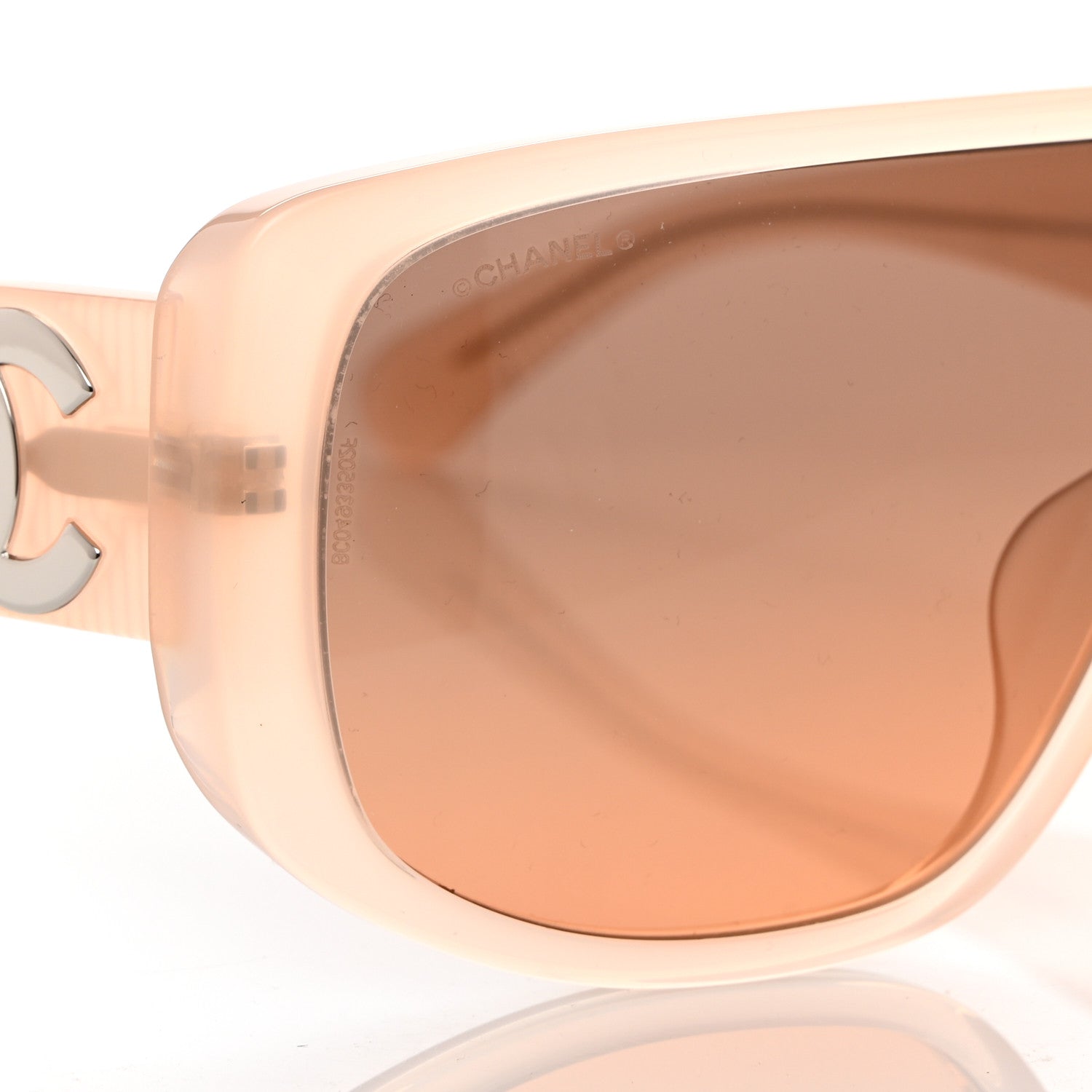 Chanel Transparent Acetate Shield Sunglasses 5495 Light Pink 5 of 8