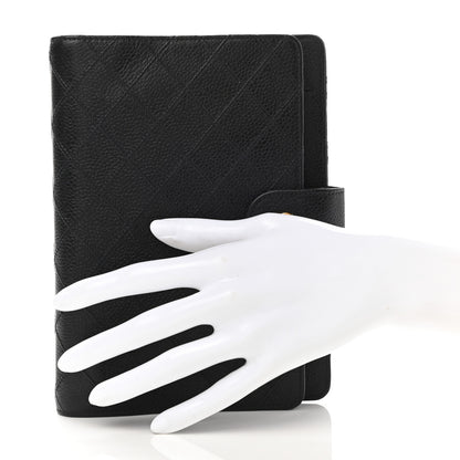 Chanel Caviar Diamond Embossed Agenda Cover Black 2 of 8