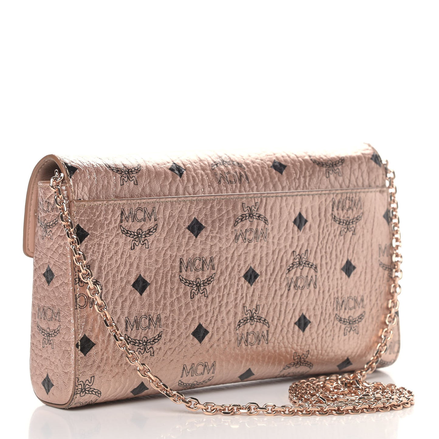 Metallic Visetos Millie Wallet On Chain Champagne Gold
