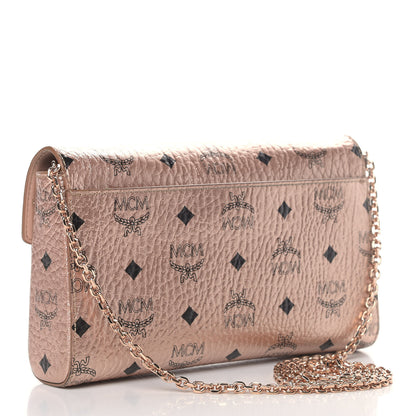 MCM Metallic Visetos Millie Wallet On Chain Champagne Gold 2 of 7