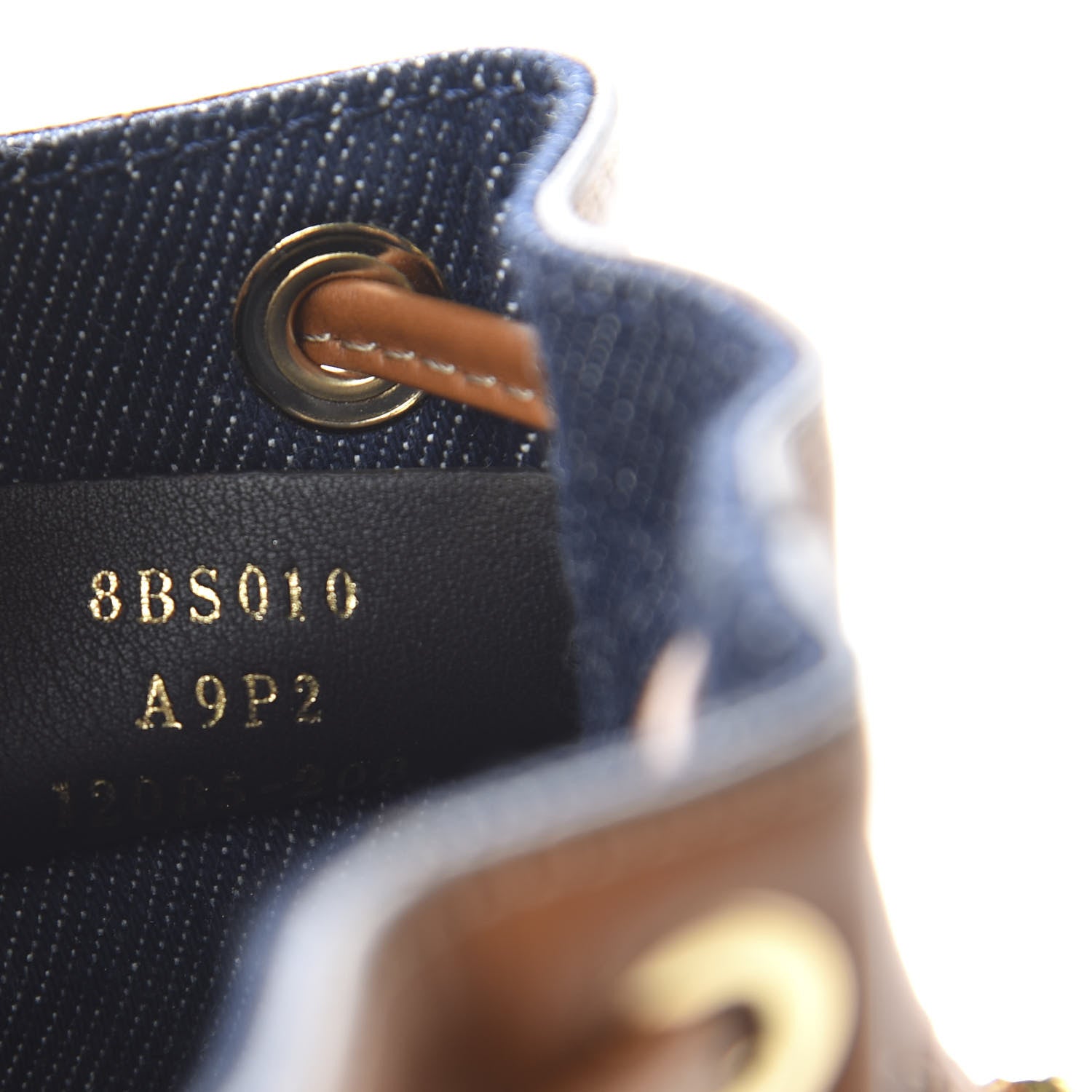 Fendi Denim Vitello King F is Fendi FF Embroidered Mini Mon Tresor Bucket Bag Blue Cuoio 9 of 10