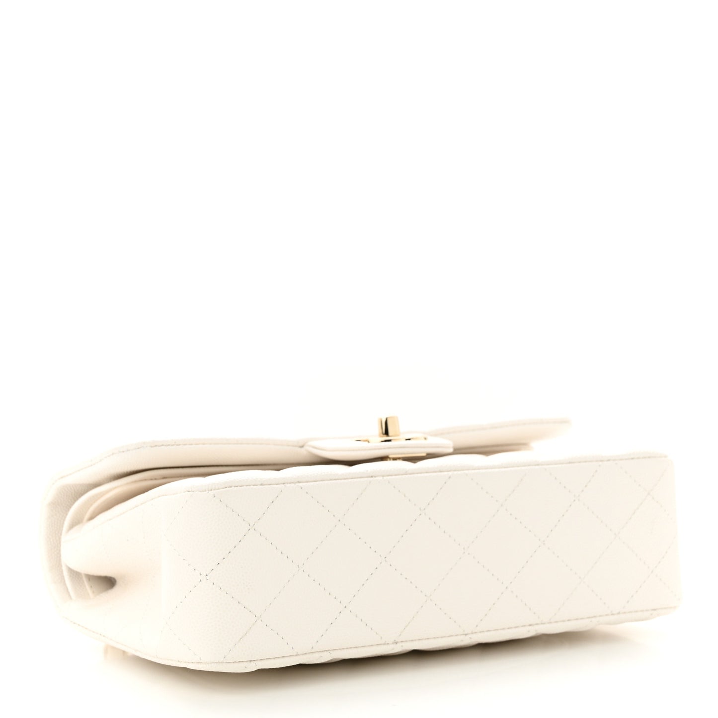 Caviar Quilted Small Double Flap White