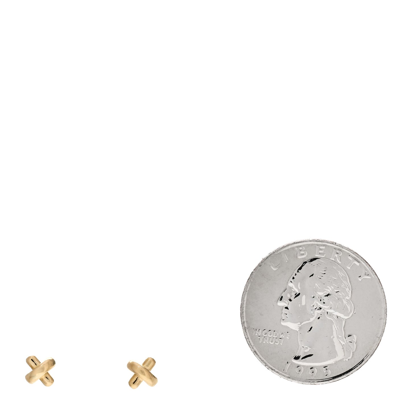 18K Yellow Gold Mini Stitch X Stud Earrings