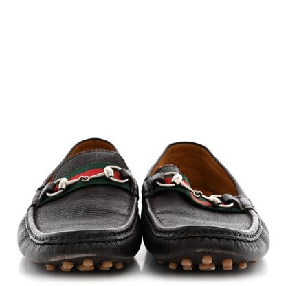 Gucci Road Calfskin Web Mens Horsebit Driver Loafers 10.5 Cocoa 3 of 11