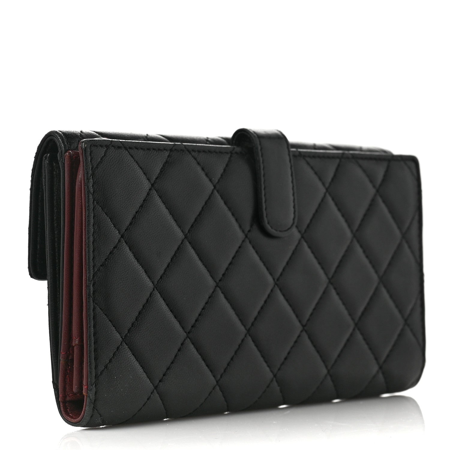 Chanel Lambskin Quilted Long Flap Wallet Black 3 of 11
