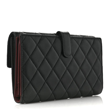 Chanel Lambskin Quilted Long Flap Wallet Black 3 of 11