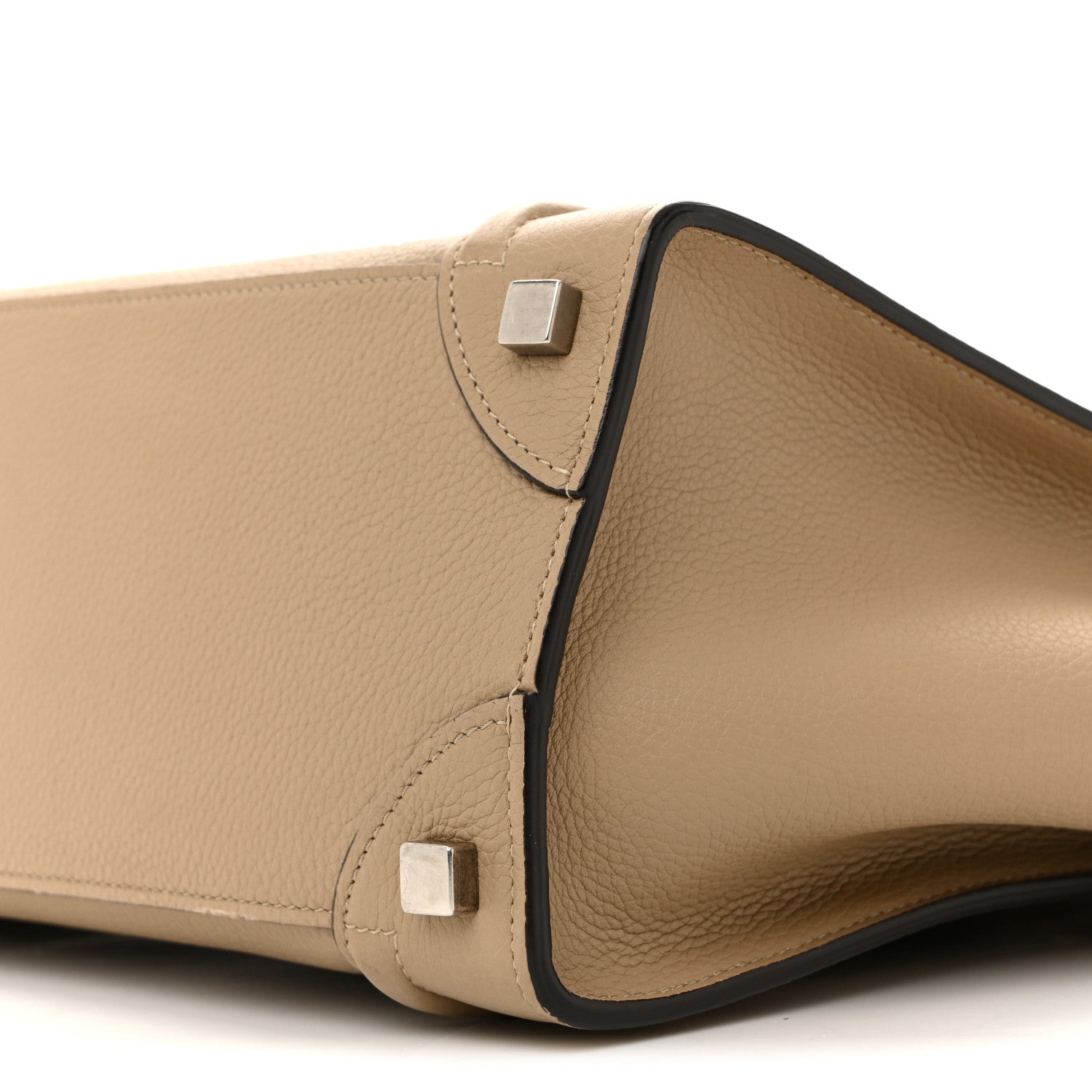 Celine Drummed Calfskin Micro Luggage Dune 10 of 13