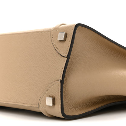 Celine Drummed Calfskin Micro Luggage Dune 10 of 13