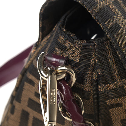 Fendi Zucca Mia Shoulder Flap Tobacco Purple 5 of 6