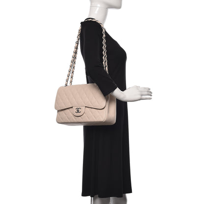 Chanel Caviar Quilted Jumbo Double Flap Light Beige 2 of 10