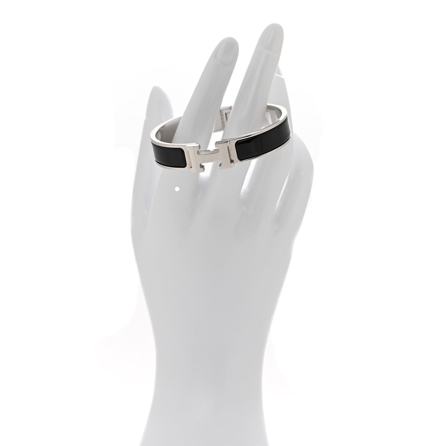 Enamel Narrow Clic Clac H Bracelet PM Black