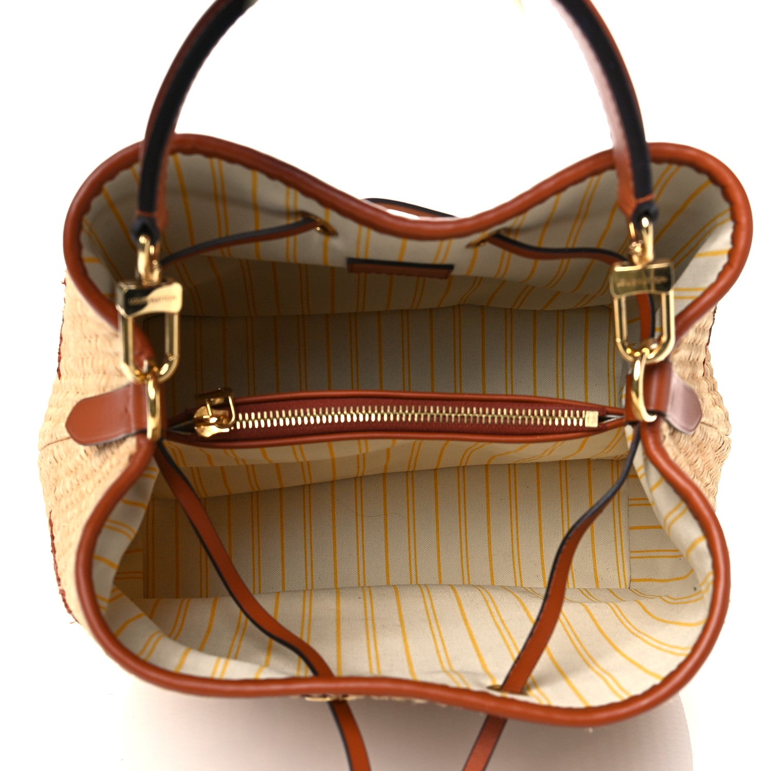 Louis Vuitton Raffia Calfskin Monogram Neonoe MM Tan 4 of 8