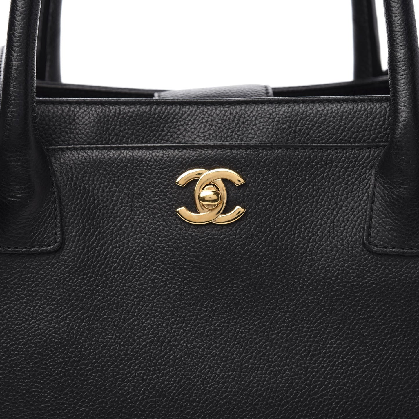 Calfskin Cerf Executive Shopper Tote Black