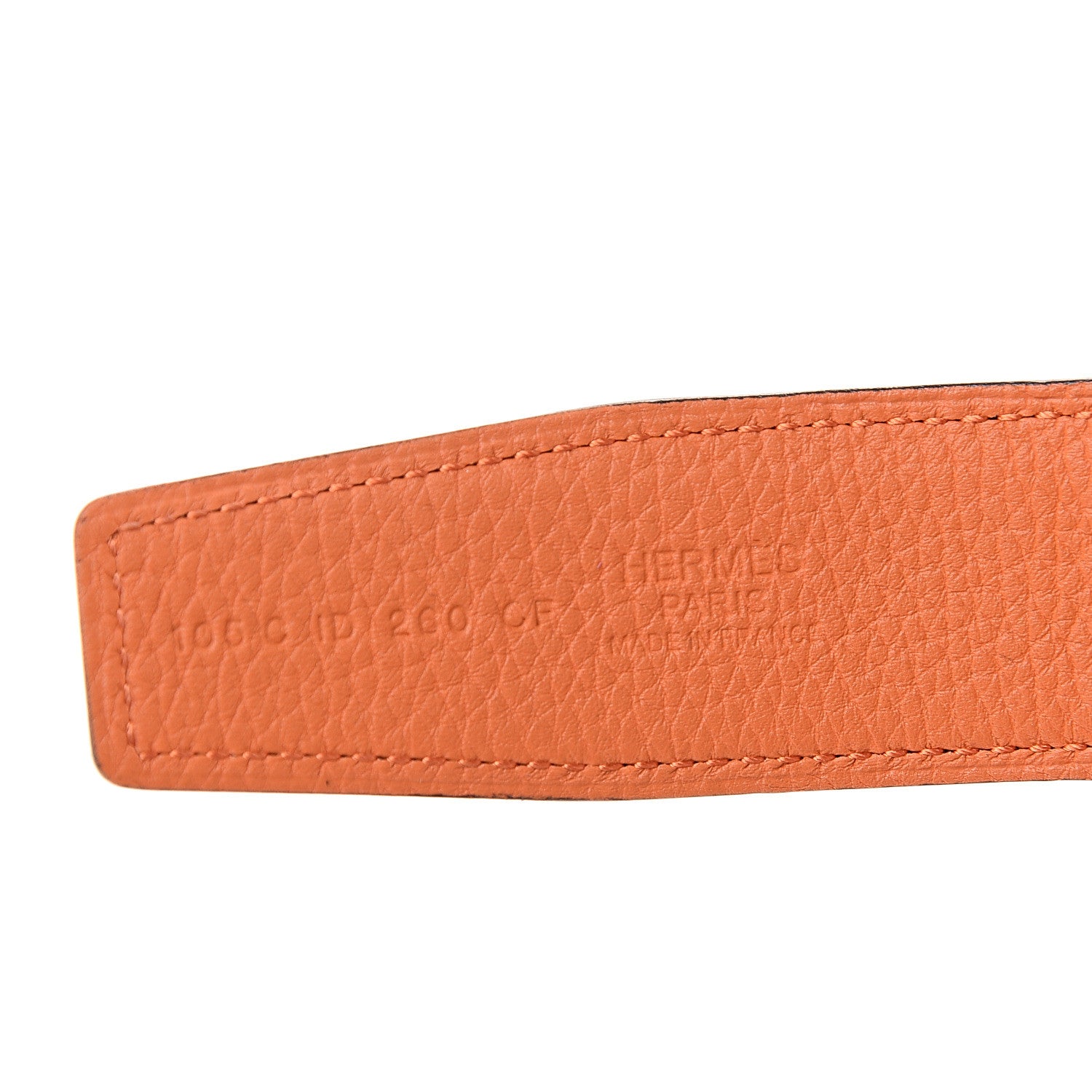 Hermes Box Togo 32mm Belt Strap 105 Black Orange 5 of 6