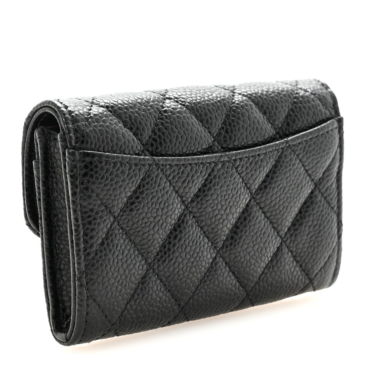 Chanel Caviar Quilted Flap Card Holder Wallet Black 3 of 9