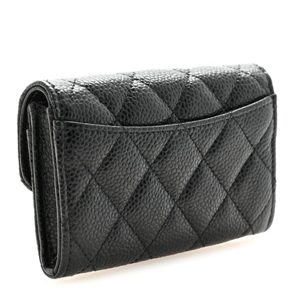 Chanel Caviar Quilted Flap Card Holder Wallet Black 3 of 9