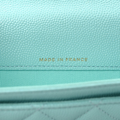 Chanel Caviar Quilted Flap Card Holder Wallet Light Blue 7 of 8