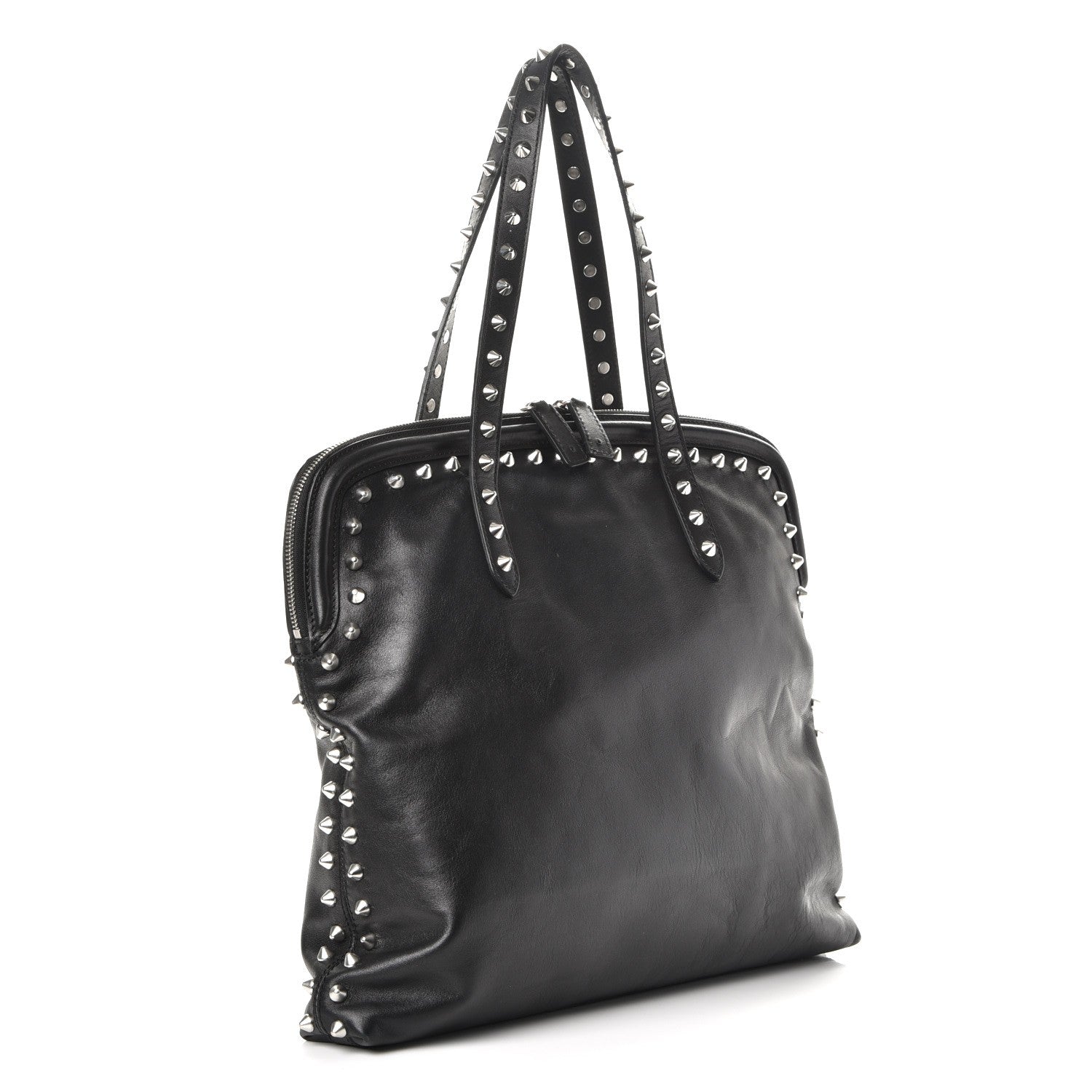 Alexander McQueen Lambskin Studded Padlock Tote Black 3 of 7