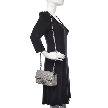 Chanel Metallic Lambskin Quilted Mini Rectangular Flap Silver 2 of 10