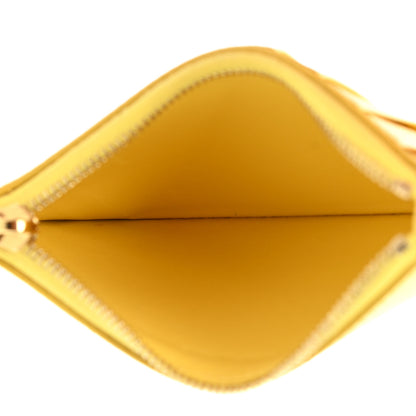 Celine Grained Calfskin Zipped Card Holder Citron 5 of 9