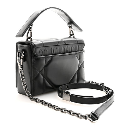 Christian Dior Lambskin Maxi Cannage Small 30 Montaigne Chain Top Handle Bag Black 3 of 10